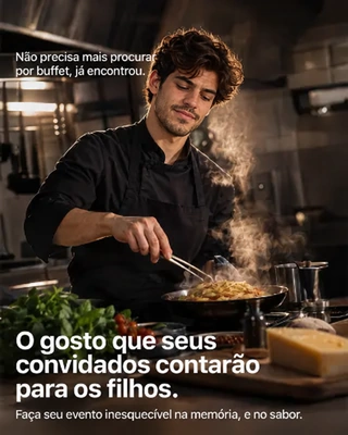 Modelo de referência: cena de cozinha para eventos gastronômicos